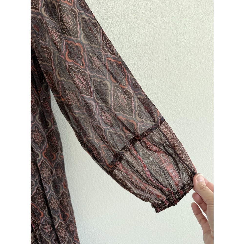 Soft Surroundings Pink and Black Floral Boho Maxi Dress With Beadwork & Sequins - Picture 5 of 9